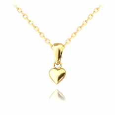 MINET Gold stříbrný náhrdelník LOVE se srdíčkem JMAN0085GN42