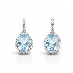 Elegantní stříbrné náušnice s modrým topazem TOPAGUP1939