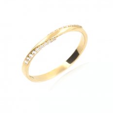 Prsten ze žluté zlata se zirkony HELP-140Z2