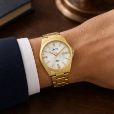 LAVVU Pánské hodinky se safírovým sklem HALLAND Gold LWM0302