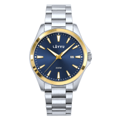 LAVVU 20 ATM Pánské hodinky ISBRYDER Gold-Blue LWM0333
