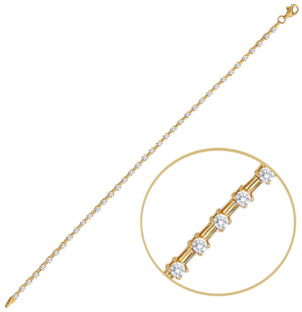 MINET Elegantní zlatý náramek se zirkony JMG0288WGB16