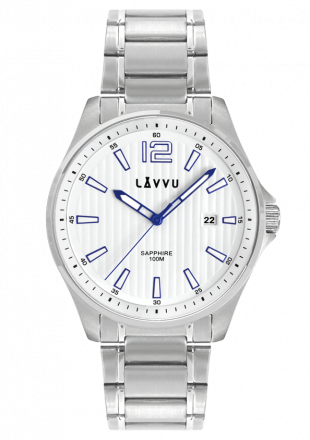 Pánské hodinky se safírovým sklem LAVVU NORDKAPP White LWM0160