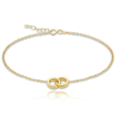 MINET Zlatý náramek spojené kroužky JMG0297WGB17