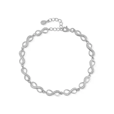 Stříbrný náramek zdobený zirkony NEKONEČNO SVLB0532XD5BI18