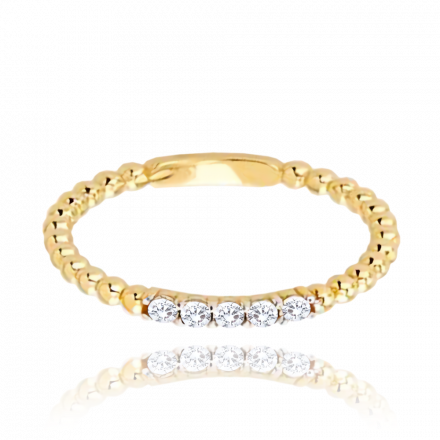 Zlatý prsten s bílými zirkony JMG0097WGR50