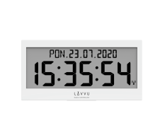 Velké bílé digitální hodiny s češtinou LAVVU MODIG řízené rádiovým signálem LCX0010