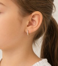 Dětské náušničky kroužky ze žlutého zlata GMXN-154