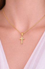 Elegantní zlatý křížek se zirkony  ZP0400XJ71-1700