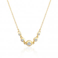 Pozlacený stříbrný náhrdelník se zirkony SVLN0449XH2GO45