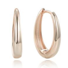 MINET Minimalistické rose gold stříbrné náušnice silné kroužky JMAN0543RE00