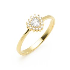 Zlatý prsten se zirkonem ve tvaru srdce KO-226812504Z53