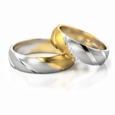 Zlaté snubní prsteny se zirkony vzor 280/GW