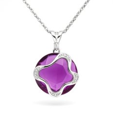 Luxusní dámský stříbrný přívěsek s fialovým krystalem a zirkony JOY´S JOY-P2