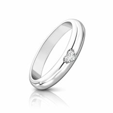 MINET stříbrný snubní prsten se srdíčkem a bílými zirkony JMAN0446SR49