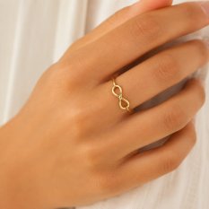 MINET Elegantní zlatý prsten nekonečno JMG0267WGR55