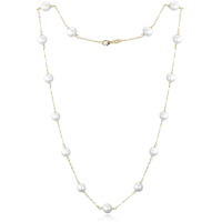 MINET Pozlacený stříbrný náhrdelník s bílými perlami JMAS7050GN50