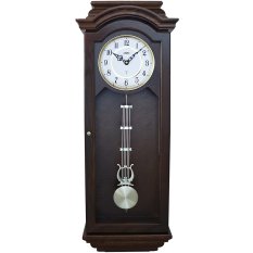 Tradiční dřevěné hodiny tmavě hnědé PRIM Radio Melody III - B - radio controlled E01P.4237.52