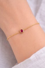 MINET Decentní zlatý náramek se zirkonem JMG0311RGB17