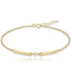 MINET Zlatý náramek s tyčkami JMG0298WGB18