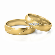 Zlaté snubní prsteny se zirkony vzor 284/G