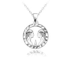 Stříbrný přívěsek s řetízkem MINET Zodiac znamení BLÍŽENCI JMAS9406SN45