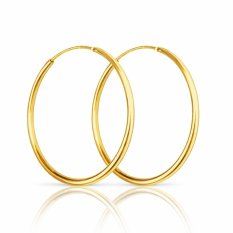 MINET Pozlacené stříbrné náušnice KRUHY 7 cm JMAN0136GE70