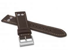 LAVVU Hnědý pilotní řemínek PILOT z luxusní kůže Top Grain LSUAC20 - 20 mm