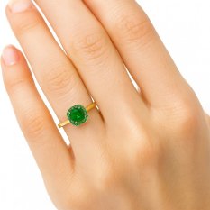 Zlatý prsten se zeleným zirkonem KO-226812403Z55