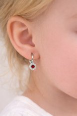 Dětské náušničky z bílého zlata HELN-095REW