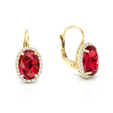 Zlaté náušnice s rubínem EA001225