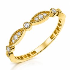 MINET Elegantní zlatý prsten s bílým zirkonem ve velké velikosti  JMG0419WGR65