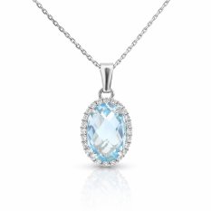 Přívěsek z bílého zlata s topazem PAG00079