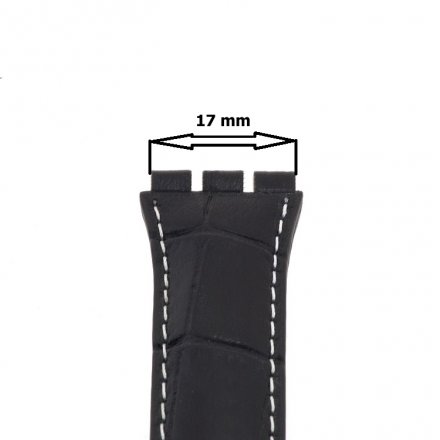Řemínek Swatch kůže černý croco 17 mm