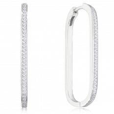 MINET Stříbrné náušnice v italském stylu s bílými zirkony JMAS0177SE02