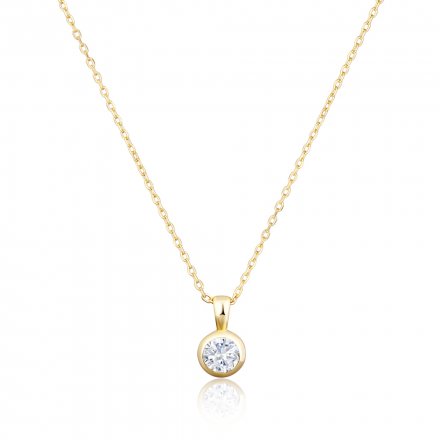 Stříbrný náhrdelník s kamínkem pozlacený SVLN0464SH2GO45