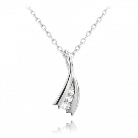 Elegantní stříbrný náhrdelník MINET s bílými zirkony JMAS0123SN45