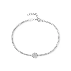 Stříbrný náramek zdobený zirkony SVLB0546X750018