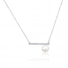Stříbrný náhrdelník s perlou SVLN0564SD2P145