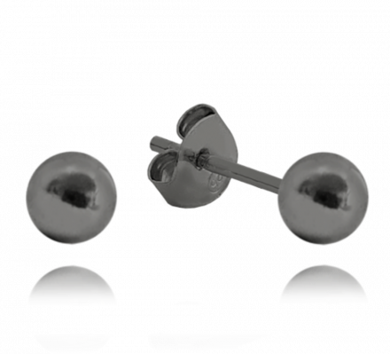 Černé stříbrné náušnice MINET KULIČKY 5 mm JMAN0031BE05