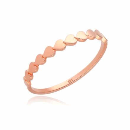 Prsten růžové zlato srdíčka RA000756