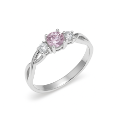 Prsten z bílého zlata se zirkony KO-226812377B60