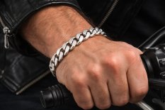 Masivní pánský stříbrný náramek PANCER 22 cm N-7440