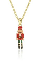 MINET Pozlacený stříbrný náhrdelník louskáček JMAS8062GN45