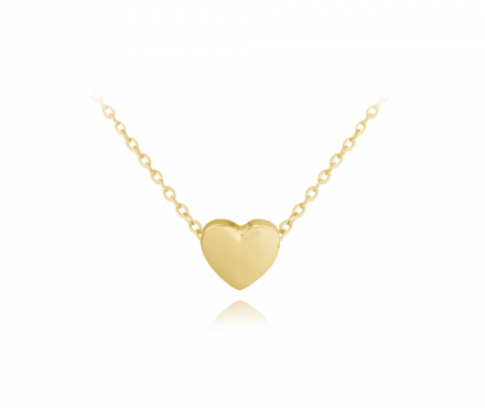 MINET Pozlacený stříbrný náhrdelník LOVE se srdíčkem JMAN0217GN45