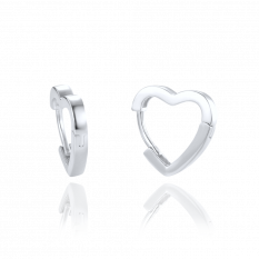 MINET Elegantní stříbrné náušnice srdce JMAS0236SE00