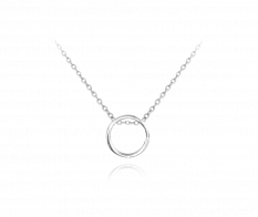 MINET Minimalistický stříbrný náhrdelník KROUŽEK JMAS0089SN45