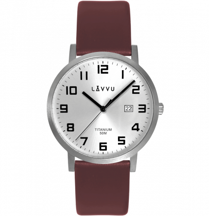 Pánské lehké titanové hodinky LAVVU TITANIUM LYNGDAL Silver LWM0210