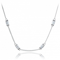 MINET Stříbrný náhrdelník s bílými zirkony JMAS0243SN42