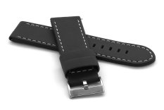 Masivní kožený černý řemínek Diloy Vintage 384.58.26 - 26 mm